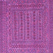 Square Machine Washable Southwestern Purple Country Area Rugs, wshtr2773pur