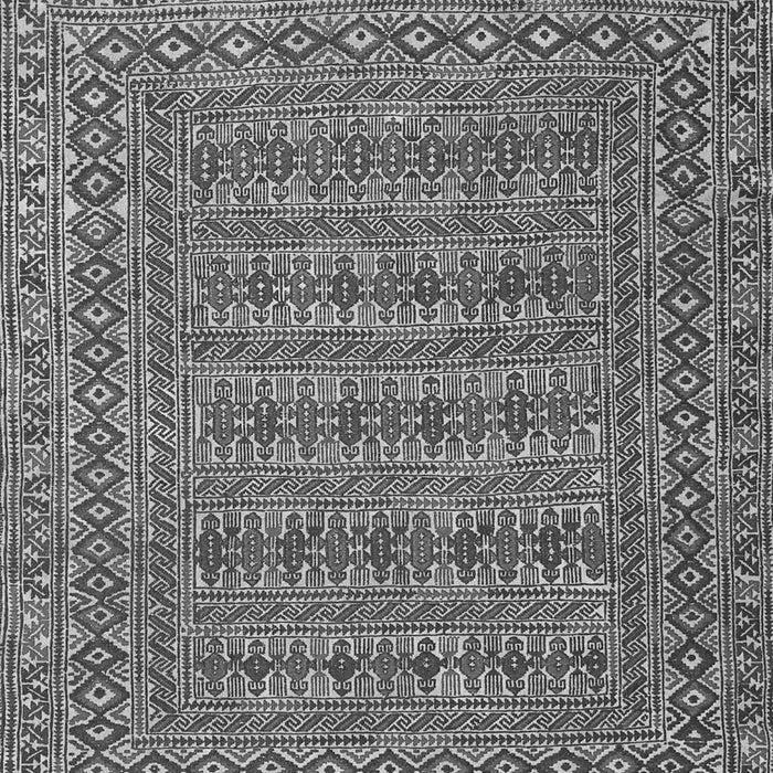 Serging Thickness of Machine Washable Southwestern Gray Country Rug, wshtr2773gry
