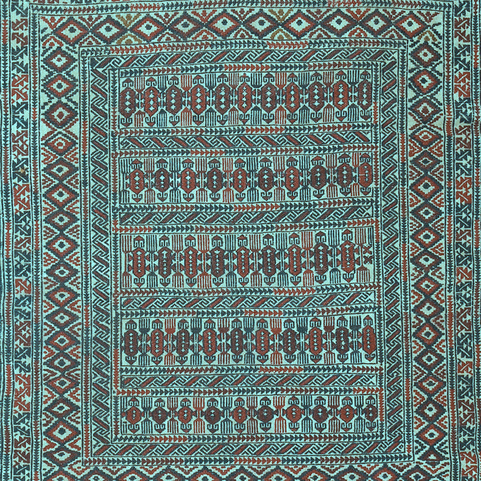 Machine Washable Southwestern Light Blue Country Rug, wshtr2773lblu