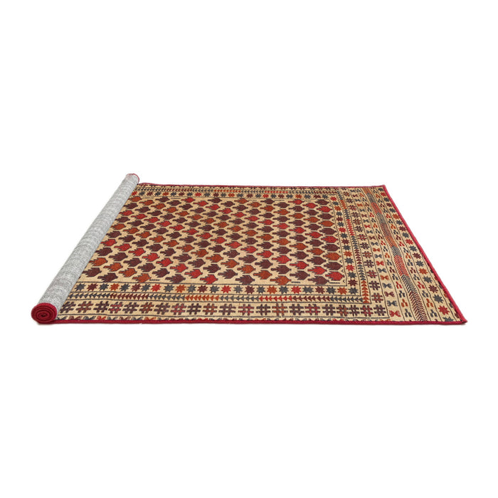 Sideview of Machine Washable Traditional Fire Brick Red Rug, wshtr2774