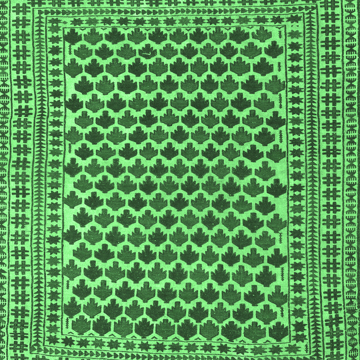 Machine Washable Southwestern Emerald Green Country Area Rugs, wshtr2774emgrn