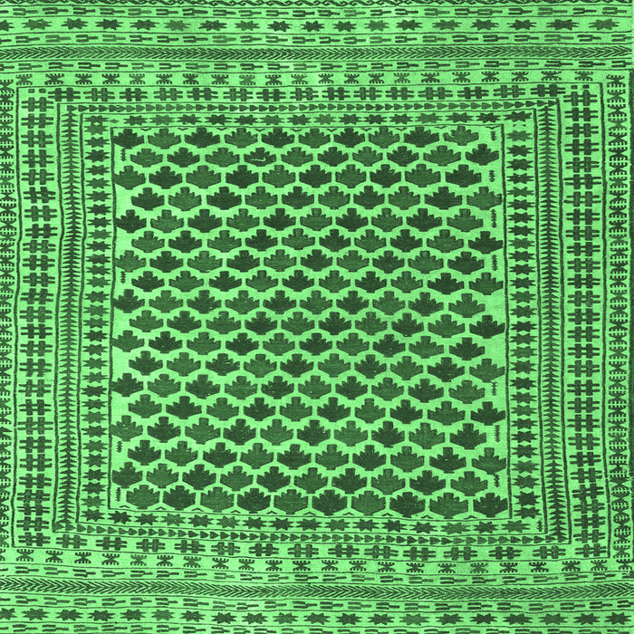 Square Southwestern Emerald Green Country Rug, tr2774emgrn
