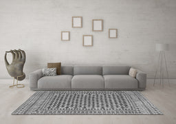 Machine Washable Southwestern Gray Country Rug in a Living Room,, wshtr2774gry