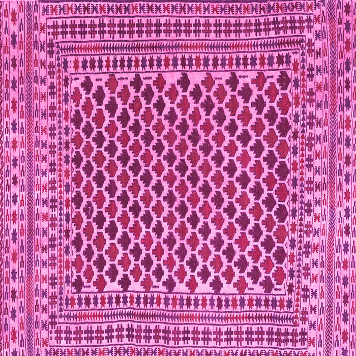 Square Machine Washable Southwestern Pink Country Rug, wshtr2774pnk