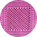 Round Machine Washable Southwestern Pink Country Rug, wshtr2774pnk