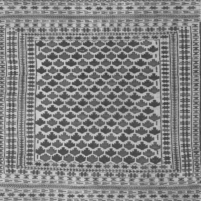 Round Machine Washable Southwestern Gray Country Rug, wshtr2774gry