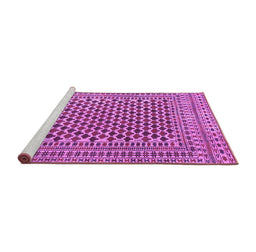 Sideview of Machine Washable Southwestern Purple Country Area Rugs, wshtr2774pur