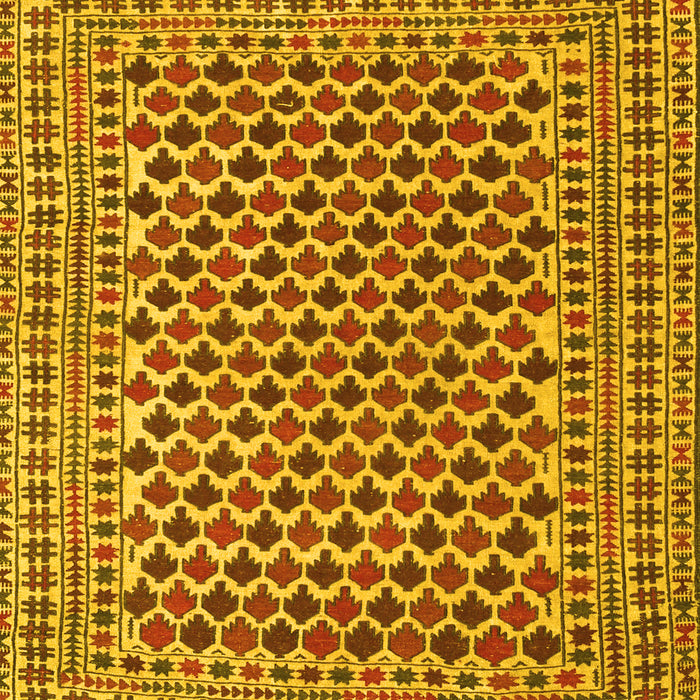Machine Washable Southwestern Yellow Country Rug, wshtr2774yw