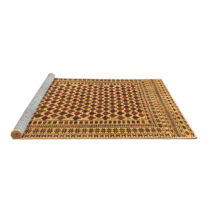 Sideview of Machine Washable Southwestern Brown Country Rug, wshtr2774brn