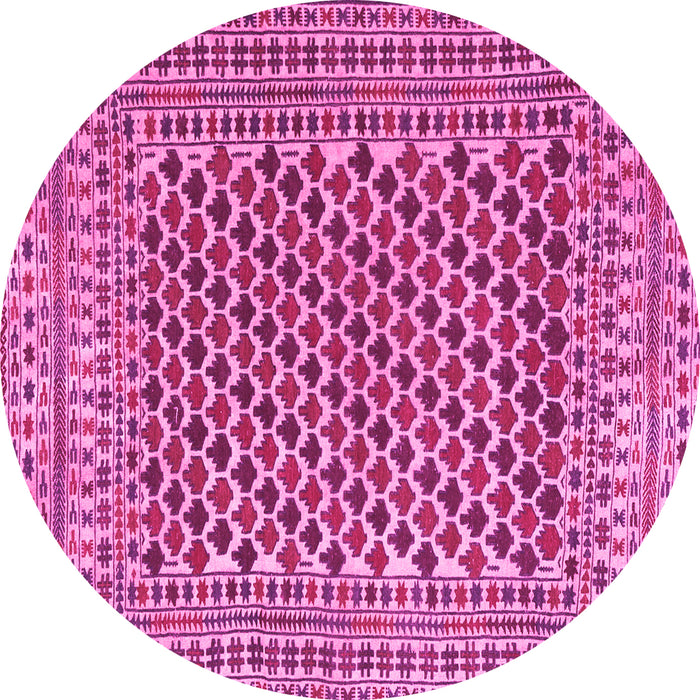Round Southwestern Pink Country Rug, tr2774pnk
