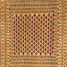 Square Machine Washable Southwestern Brown Country Rug, wshtr2774brn