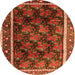 Machine Washable Persian Orange Traditional Area Rugs, wshtr2775org