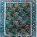 Square Machine Washable Persian Light Blue Traditional Rug, wshtr2775lblu