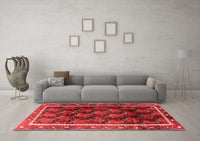 Machine Washable Persian Red Traditional Rug, wshtr2775red