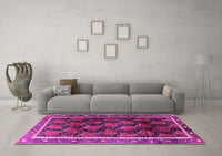 Machine Washable Persian Pink Traditional Rug, wshtr2775pnk