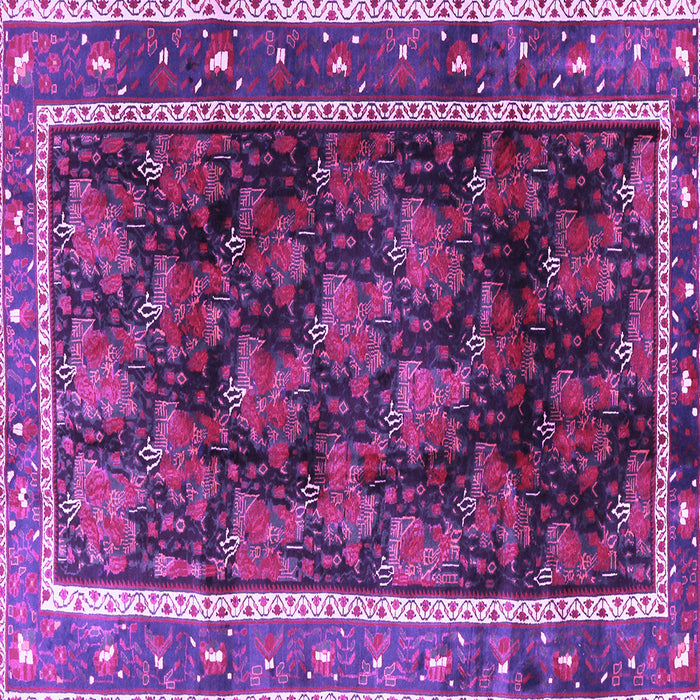 Square Machine Washable Persian Purple Traditional Area Rugs, wshtr2775pur