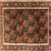 Square Machine Washable Persian Brown Traditional Rug, wshtr2775brn