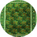 Square Persian Green Traditional Rug, tr2775grn