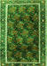 Serging Thickness of Machine Washable Persian Green Traditional Area Rugs, wshtr2775grn