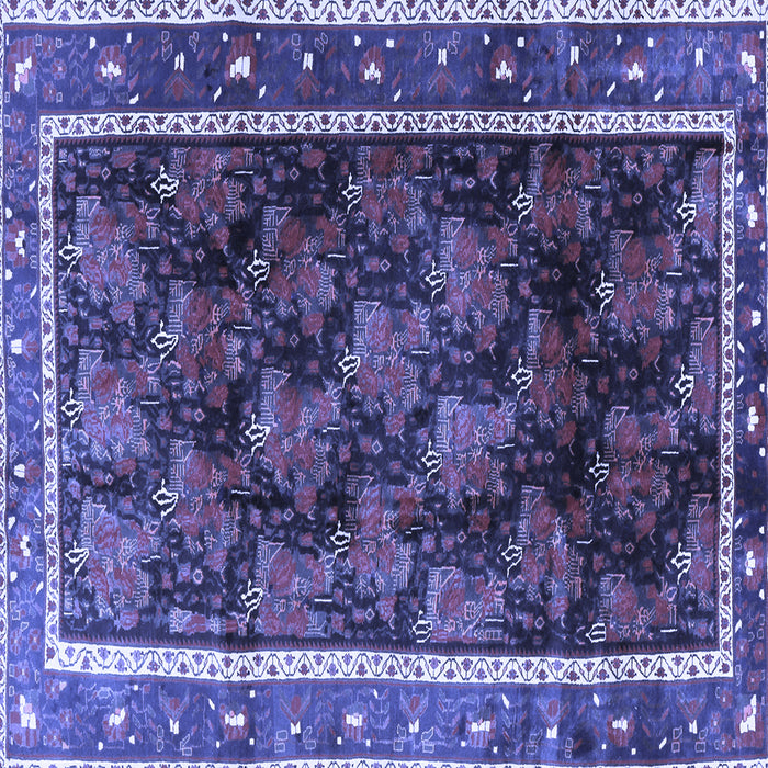 Square Machine Washable Persian Blue Traditional Rug, wshtr2775blu