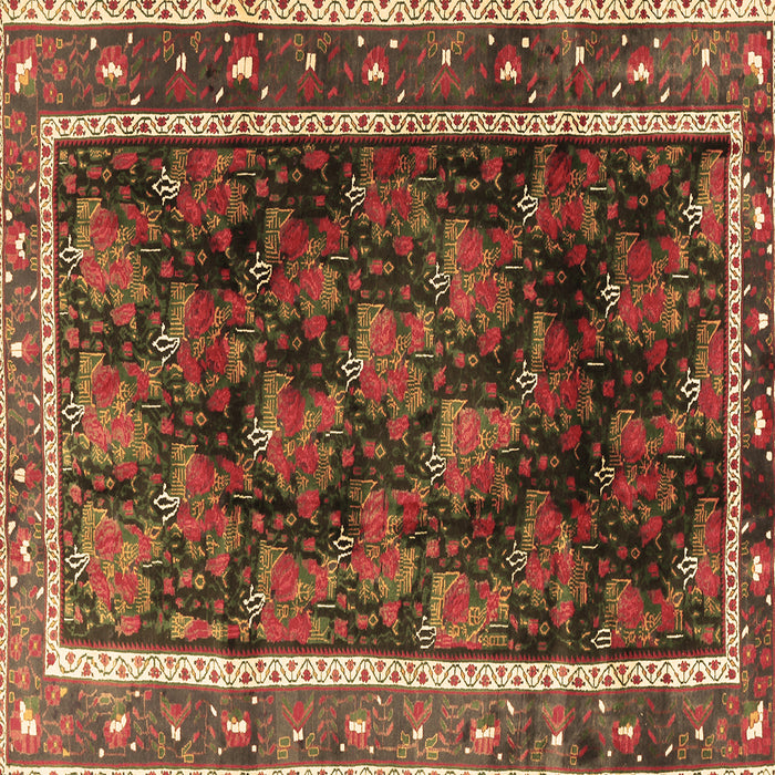 Square Persian Brown Traditional Rug, tr2775brn