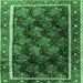 Square Persian Emerald Green Traditional Rug, tr2775emgrn