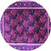 Round Persian Purple Traditional Rug, tr2775pur