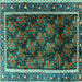 Square Persian Turquoise Traditional Rug, tr2775turq