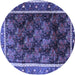 Round Persian Blue Traditional Rug, tr2775blu