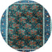 Round Persian Light Blue Traditional Rug, tr2775lblu
