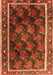 Serging Thickness of Machine Washable Persian Orange Traditional Area Rugs, wshtr2775org