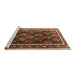 Sideview of Machine Washable Persian Brown Traditional Rug, wshtr2775brn