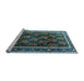 Sideview of Machine Washable Persian Light Blue Traditional Rug, wshtr2775lblu