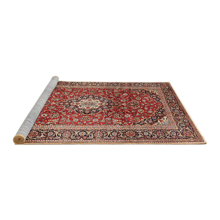 Sideview of Machine Washable Traditional Tomato Red Rug, wshtr2776
