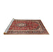 Sideview of Machine Washable Traditional Tomato Red Rug, wshtr2776