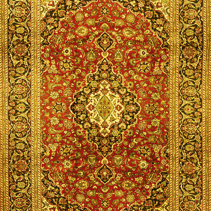 Medallion Yellow Traditional Rug, tr2776yw
