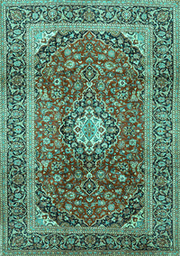 Medallion Turquoise Traditional Rug, tr2776turq