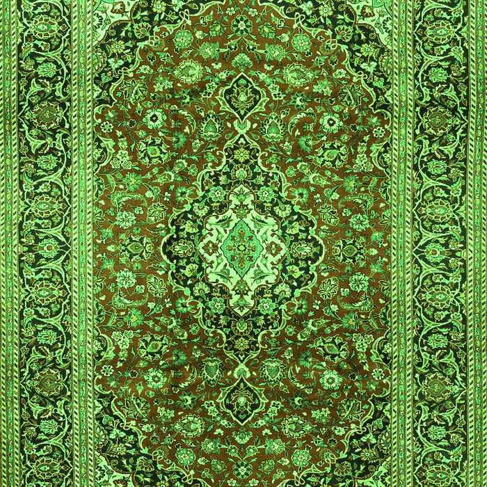 Serging Thickness of Machine Washable Medallion Green Traditional Area Rugs, wshtr2776grn