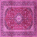 Square Medallion Pink Traditional Rug, tr2776pnk