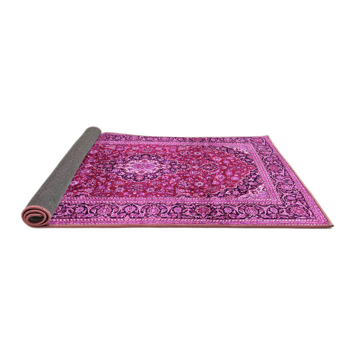 Sideview of Medallion Pink Traditional Rug, tr2776pnk