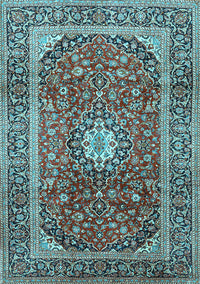 Medallion Light Blue Traditional Rug, tr2776lblu