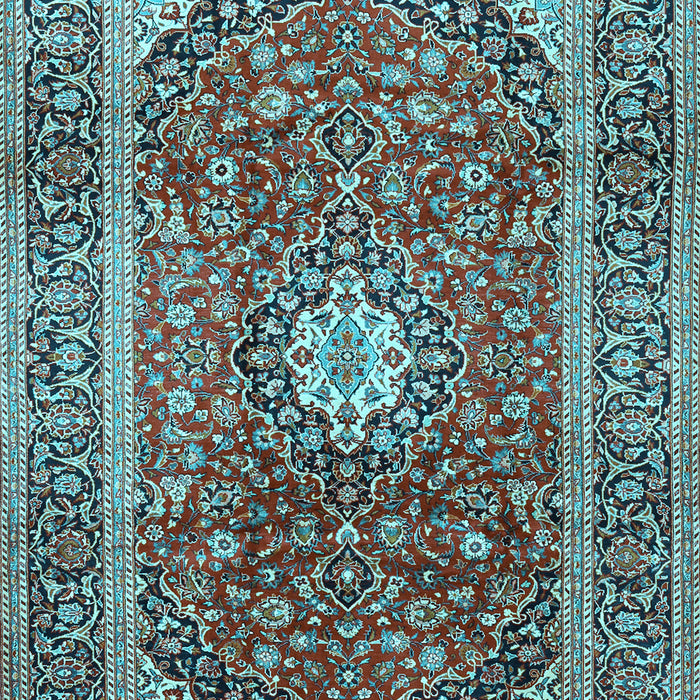 Medallion Light Blue Traditional Rug, tr2776lblu