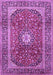 Machine Washable Medallion Purple Traditional Area Rugs, wshtr2776pur