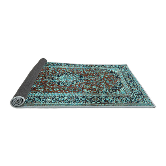 Sideview of Medallion Light Blue Traditional Rug, tr2776lblu