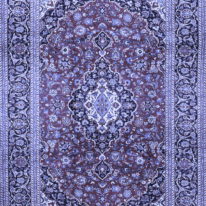 Machine Washable Medallion Blue Traditional Rug, wshtr2776blu