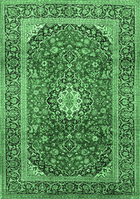 Medallion Emerald Green Traditional Rug, tr2776emgrn