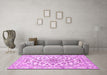 Machine Washable Persian Pink Traditional Rug in a Living Room, wshtr2777pnk