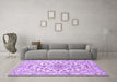 Machine Washable Persian Purple Traditional Area Rugs in a Living Room, wshtr2777pur