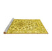 Sideview of Machine Washable Persian Yellow Traditional Rug, wshtr2777yw