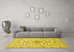 Machine Washable Persian Yellow Traditional Rug in a Living Room, wshtr2777yw